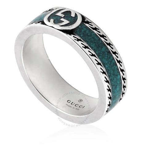 gucci ring with interlocking g enamel heart|gucci turquoise ring.